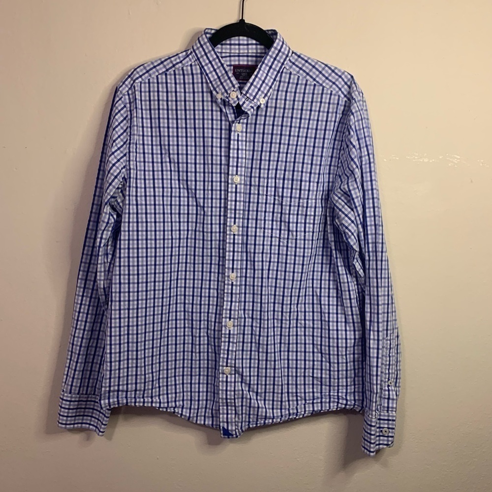 Untuckit Blue Plaid Button Down